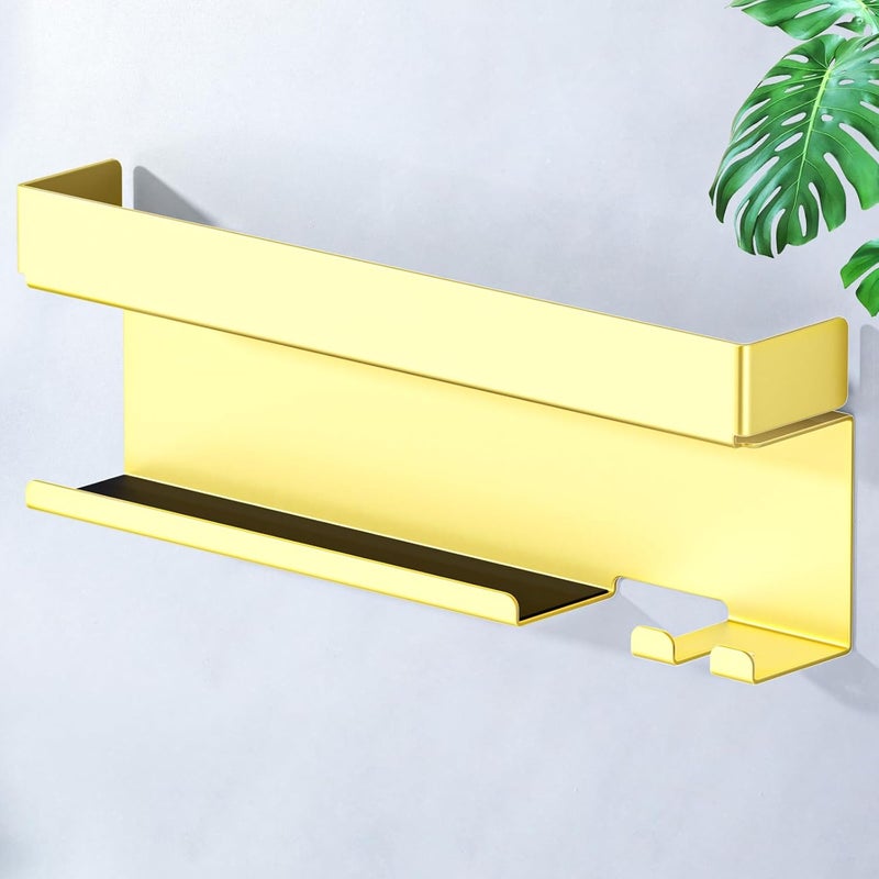 Oukimly Store Storage Hair Dryer Holder for Curling Iron Accessories, Hair Tool Organizer Wall Mount, Curling Iron Holder, Bathroom Hair Straightener Holder Stand for Styler Attachments Organizer, Gold - Image 2